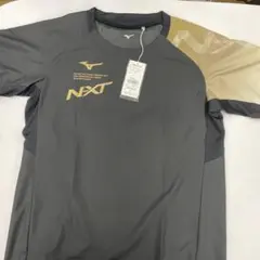Mizuno 半袖ピステシャツ　グレー/ゴールド M