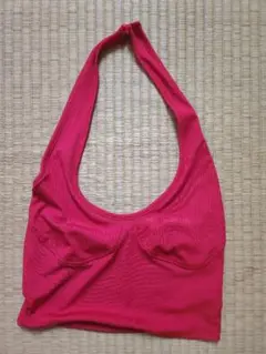 SHEIN　無地リブ　ハイネックタンクトップ