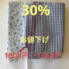 ⭐️暑い夏に涼しげな作品になりそうな生地2点セット①水色小花模様②サッカー生地