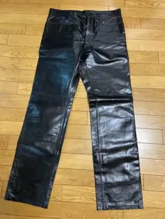 ELLE HOMME 黒 レザー パンツ サイズ86