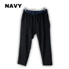 2105★ NAVY 【L】　ストレッチ　パンツ　ネイビー　ブラック　テーパード