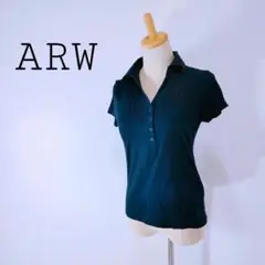 ARW ダークグリーン 半袖ポロシャツ　レディース　着やすい　おしゃれ