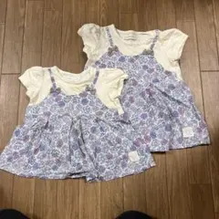 conoco9070フラワープリント ベビー服 2点セット