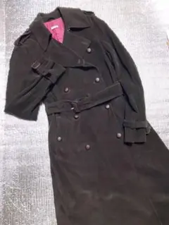 miumiuコーディロイトレンチコートロング 濃ブラウン