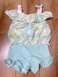 水着セット フリル付き 水色と緑 120サイズ