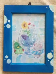 アナログイラスト　インテリア　夏　手描きイラスト