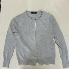 GREEN LABEL RELAXING グレー カーディガン　ビーズ付き