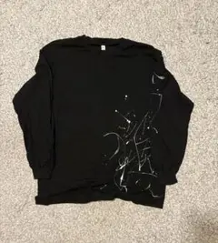 ALSTYLE 長袖 ロンＴ スプラッター ブラック
