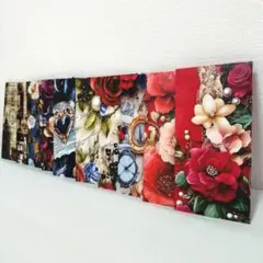 ポチ袋　長封筒　平袋 レッド ＆ ダーク系　ギフト　 ハンドメイド　◇156