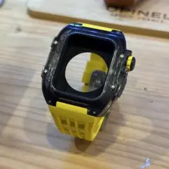 Apple Watch ケース　44mm/45mm共通 ダーククリア&イエロー