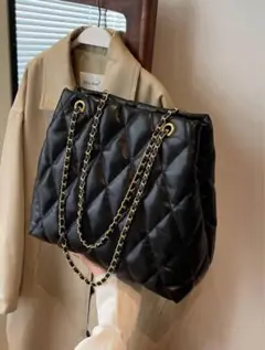 shein キルティング ショルダーバッグ 大容量