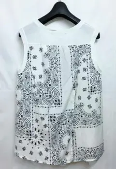 erin robe｜エリンローブ ペイズリー ノースリーブカットソー ＄