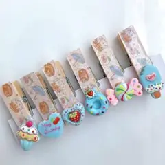 ハンドメイド　木型　クリップ　マグネット付　セット　スカイブルー