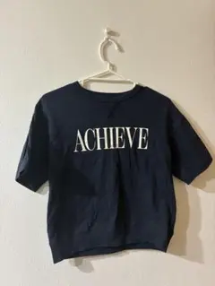 GU ACHIEVEプリントネイビートレーナーTシャツ