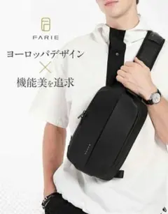 ボディーバッグ メンズバッグ 大容量 斜めがけバッグ 新品 ブラック イヤホン1
