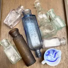 レトロ瓶 8個セット 薬瓶 ガラス瓶 ままごとガラス ニッキ水