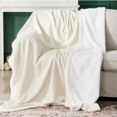 Deconovo ブランケット150x200cm ネイビーブルー柔らかい寒さ対策