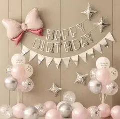 風船　バルーン　36 個セット　誕生日　飾り　パーティー　リボン　ガーランド