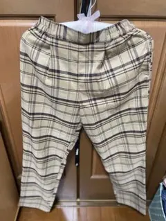 ベージュ チェック柄 スラックス