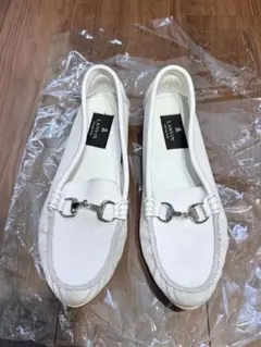 【良品✨】LANVIN ランバンコレクション　ドライビングシューズ　白　24cm