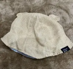 ベビー帽子 クマ耳デザイン 46cm ベージュ