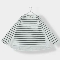 オニギリ コットン バックフレア ボーダーTシャツ ブラウスドッキング 9