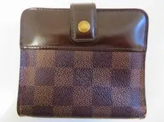 BAX16★ルイヴィトン 2つ折り財布M61668 ダミエエベヌ ホック難 中古