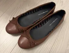 未使用　本革　コットン　TOMMY HILFIGER ブラウン バレエシューズ