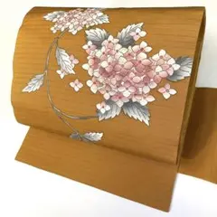 【着】14033b 着物 九寸名古屋帯 金彩 枝葉に花文様