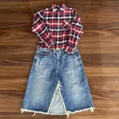JUNYA WATANABE MAN ピンク　シャツ　ドッキング　ワンピース