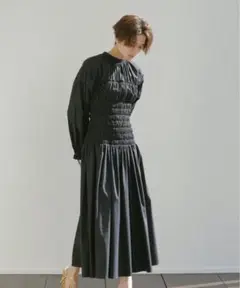 ☆新品未使用☆ETRE TOKYO ワンパートシャーリングワンピース BLACK