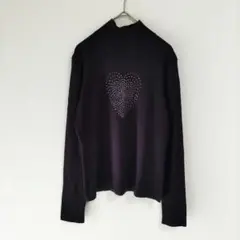 〈トリコッティトリコッタ〉長袖ニット　紫　カシミヤ　シルク　スパンコール