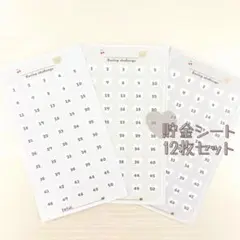 ♡⃛ 貯金シート 12枚セット ♡⃛
