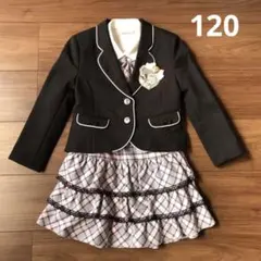 卒園 入学 女の子 フォーマル スーツ 120 黒 ピンク リボン