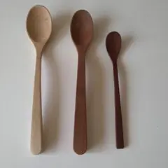木製スプーン 4本セット　未使用　木工作家　食事匙 木製スプーン 4本セット 未使用 木工作家 食事匙