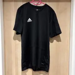 美品adidas ブラック Vネックシャツ Oサイズ