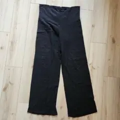 マタニティ ワイドパンツ ブラック Lサイズ