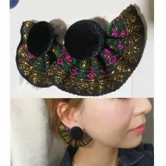598＊2way ブラック ベロア 刺繍リボン 大人可愛い 高見え プチプラ