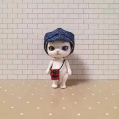 カプセルドール猫　デニム風帽子DB&ミニポシェットセット