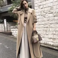 アメリヴィンテージ LITTLE FLARE LONG COAT ベージュ M