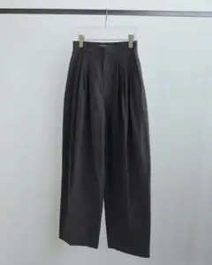 anuke チェックタックパンツ　ネイビー