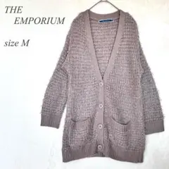 THE EMPORIUM長袖カーディガン M ベージュ Vネック ポケット532