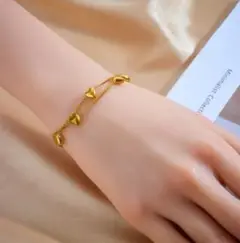 サージルカルステンレス ブレスレット ゴールド ハートたっぷり 人気♡トレンド