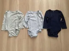 【3色セット】H&M リブ長袖ボディスーツ(肌着)サイズ80(12M)