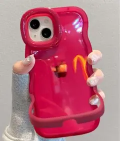 美品｜ピンク iPhoneケース スタンド機能付き