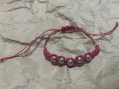 ＊handmade＊ヘンプブレスレット＊赤＊