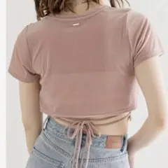 Chico クロップド　Tシャツ ピンク　ベロア