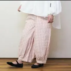 イスタイーレ︎♥︎新作完売 ギンガムチェック裾タックパンツ