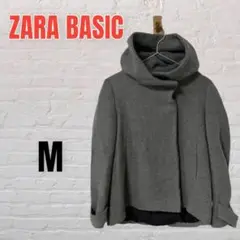 【訳アリ品】 ザラベーシック グレー フード ショートコート 【M】