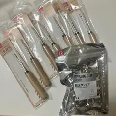 【マクラメ制作等に】目打ち7本+目玉クリップ7つ